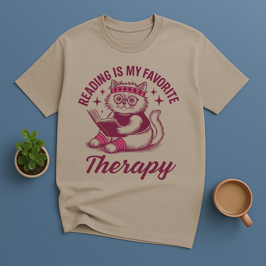 Reading Is My Favorite Therapy T-Shirt